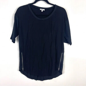 Splendid Supima Coton Blend Crewneck Top Half Sleeve Black Size XS